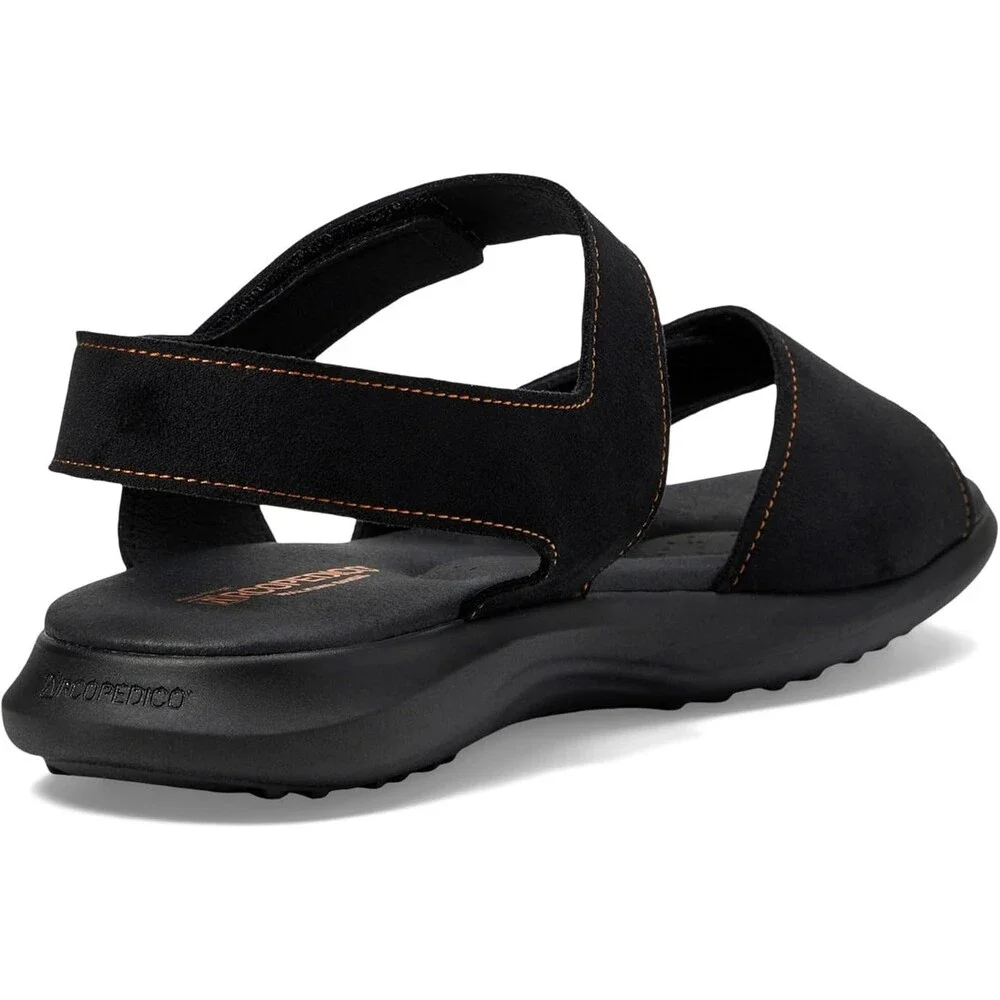 Arcopedico Corbett Sandals Women's 10.5 Black Round Toe Adjustable Strap ZAP1344